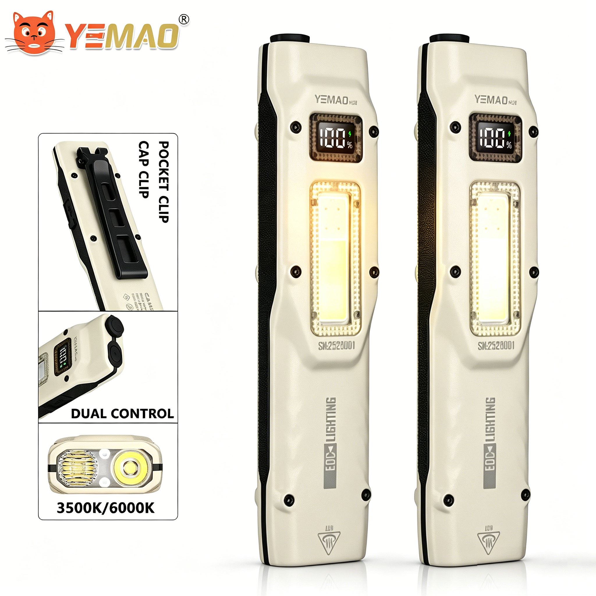 Tactical Flashlight Rechargeable - Portable 880LM YEMAO M28 Ultra-thin Tactical