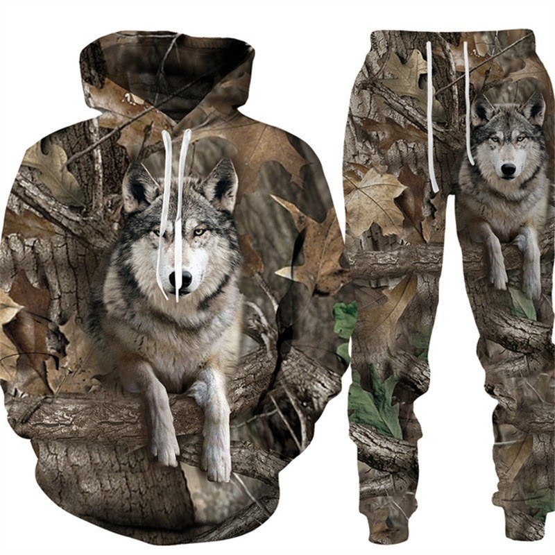 Outdoor Hunting Outfit - Men's Camouflage Hunting Animal Tracksuit Outfits