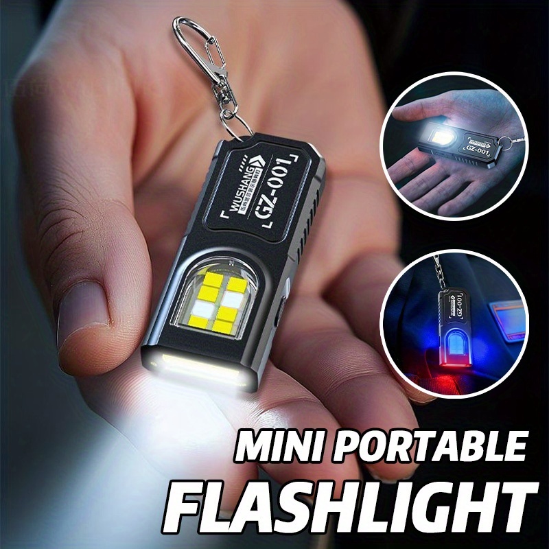 Tactical Flashlight Rechargeable - Powerful Mini COB LED Keychain Flashlight