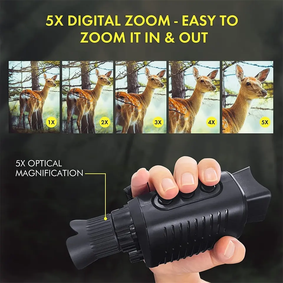Outdoor Hunting Video Camera - 1080P Monoculars Hunting Telescope Camera 5X