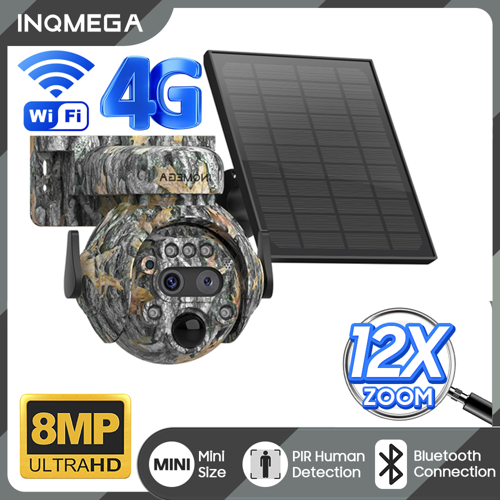 Outdoor Hunting Camera Wifi - INQMEGA 12X ZOOM 4K 8MP Solar