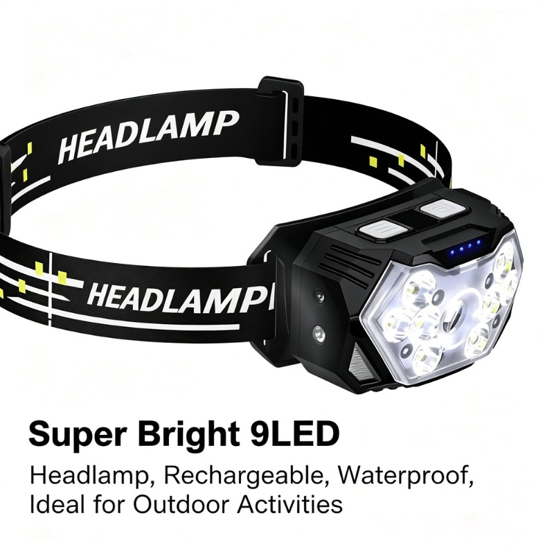 Hunting Outdoor Jobs - High Bright LED Headlamp Type-C Rechargeable