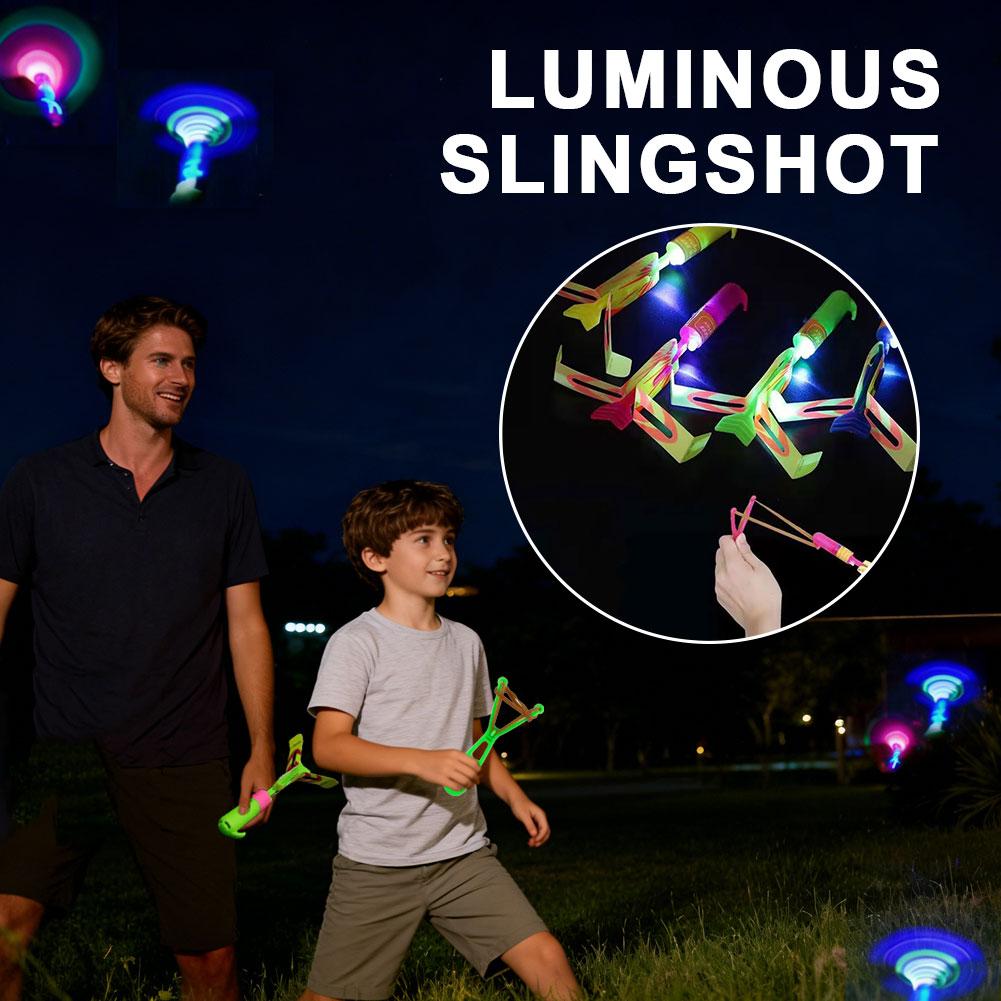 Outdoor Hunting Products - LED Light-Up Propeller Flying Toy Slingshot