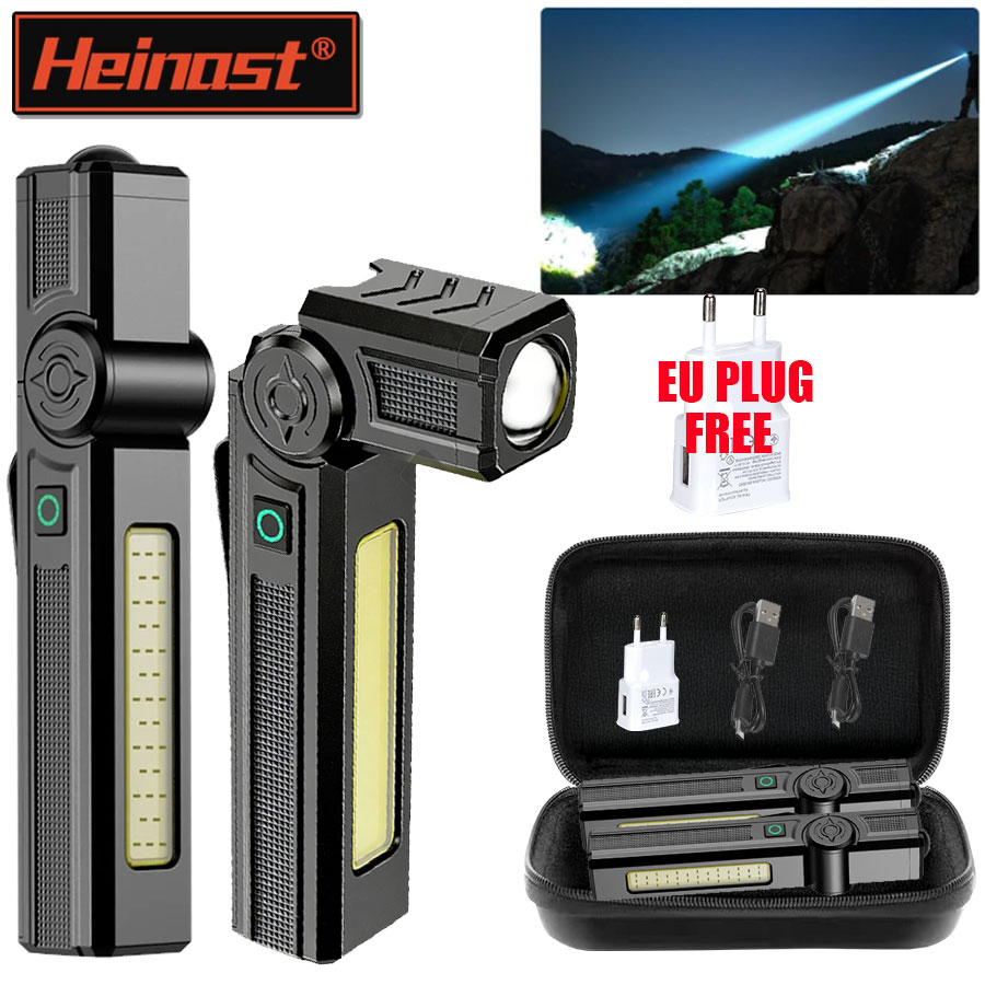 Tactical Flashlight Rechargeable - Portable COB + High-Power LED Flashlight