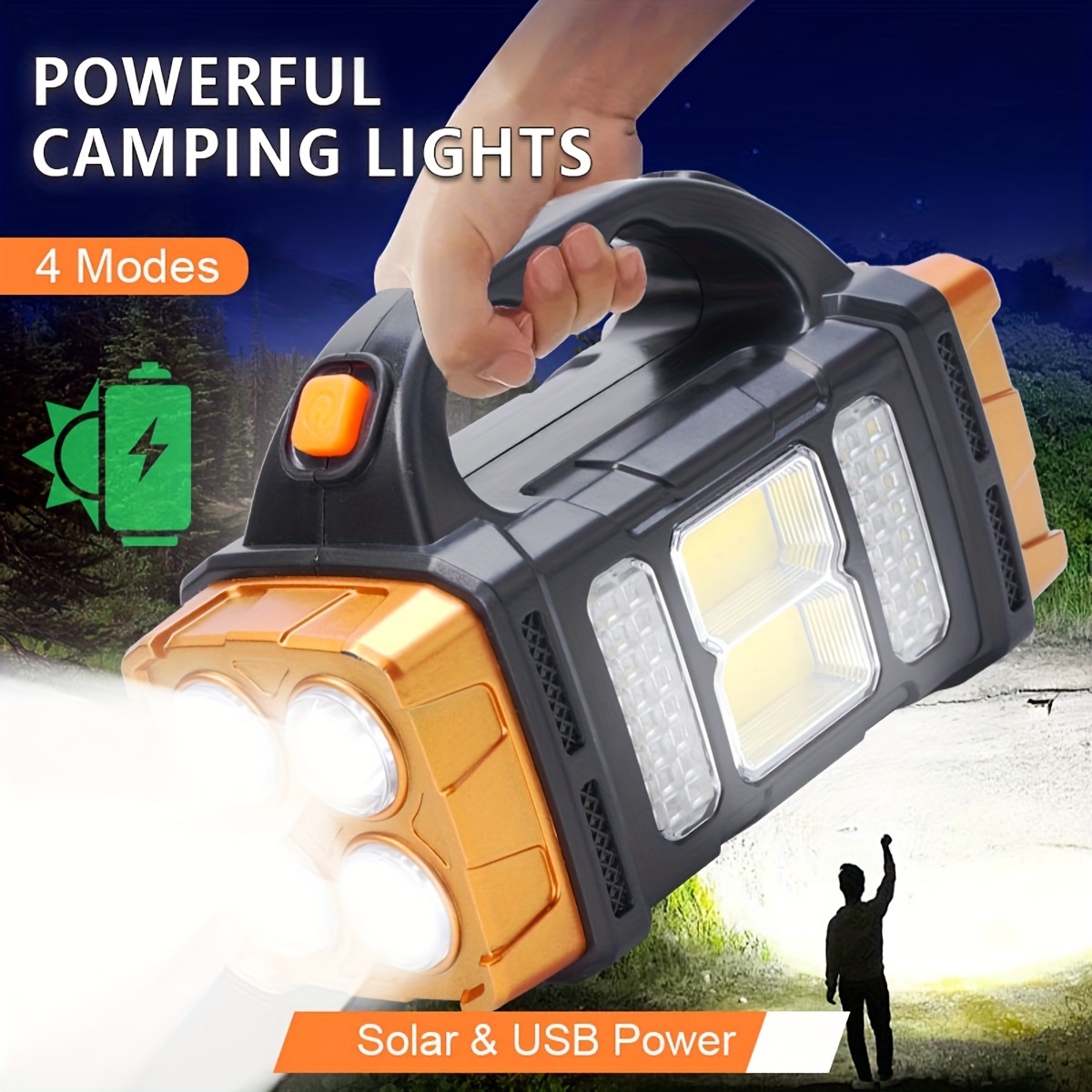 Tactical Flashlight Rechargeable - New Upgrade Rechargeable High Power Solar
