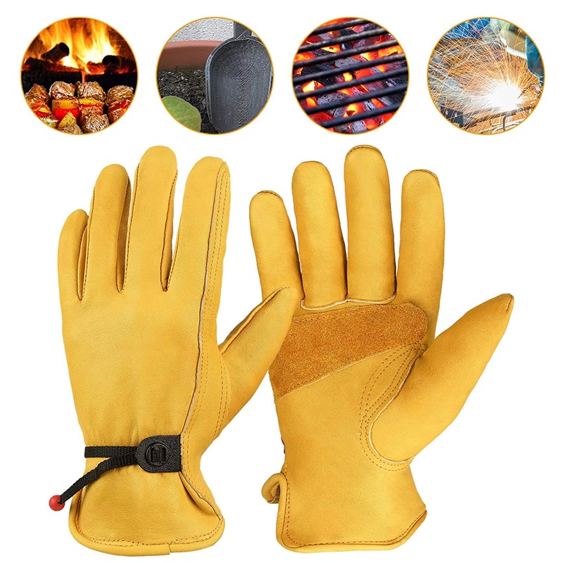 Outdoor Hunting Gloves - Cowhide Leather Gloves Breathable Full Finger