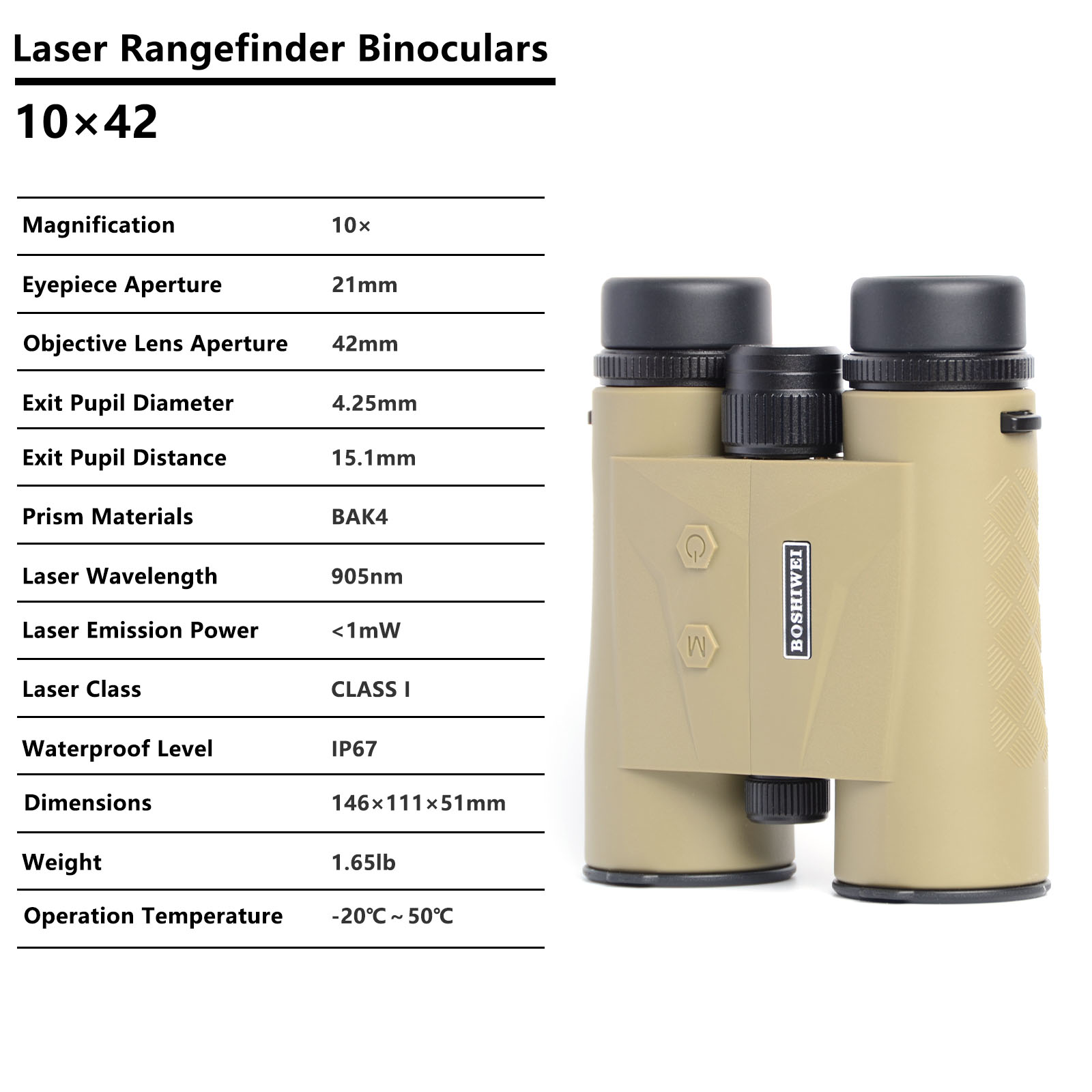 BOSHIWEI 10x42 HD Laser Rangef - Hunting Outdoor Jobs review and price