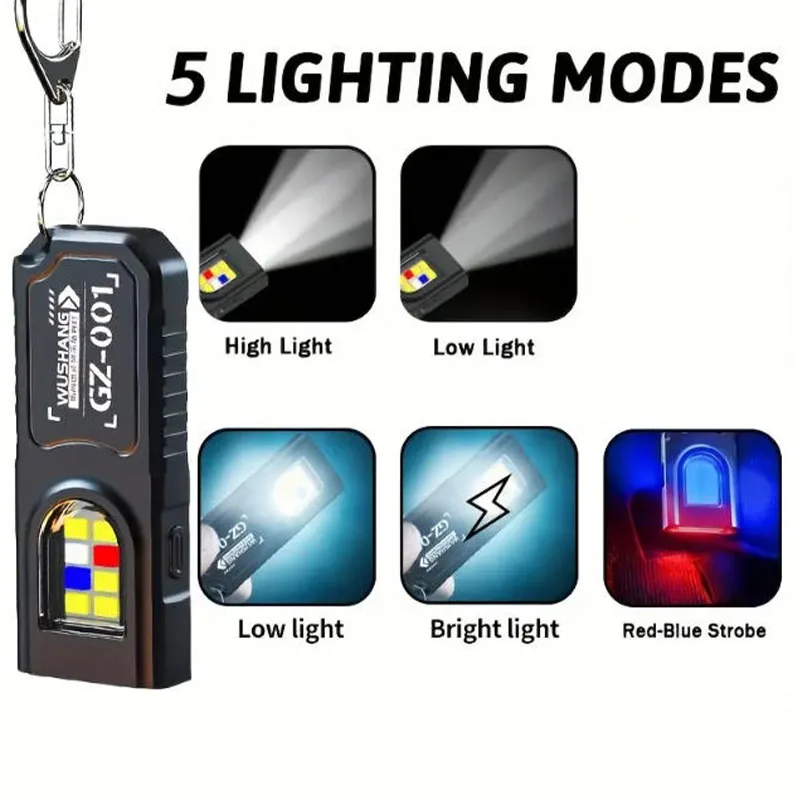 Powerful Mini COB LED Keychain - Tactical Flashlight Rechargeable review and price
