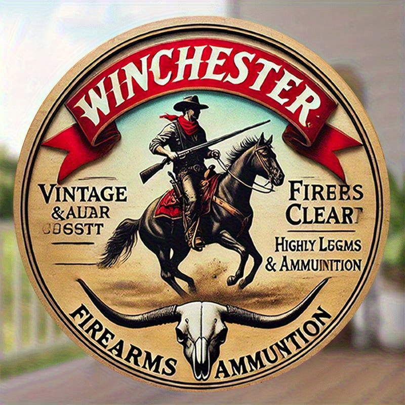 Winchester vintage round metal - Hunting Outdoor Christmas Decorations review and price