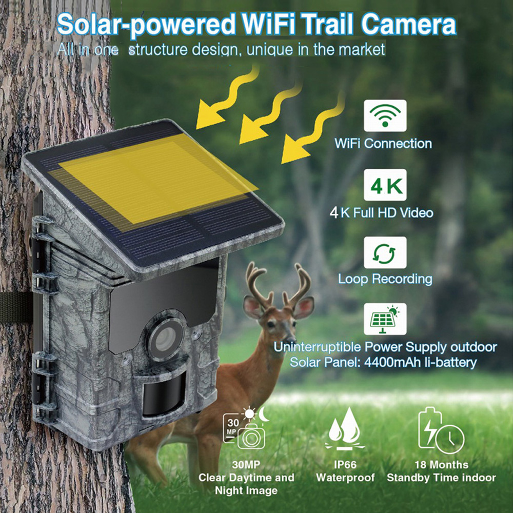 Solar Panel Hunting Camera 4K  - Outdoor Hunting Camera Wifi review and price