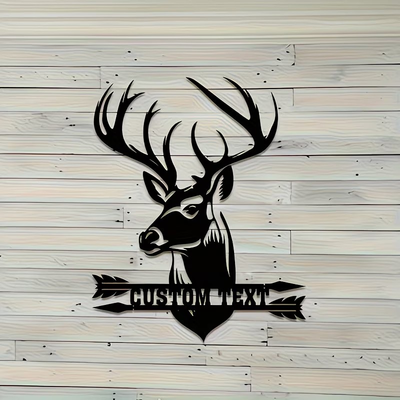 Custom Deer Head Metal Wall Ar - Hunting Outdoor Christmas Decorations review and price