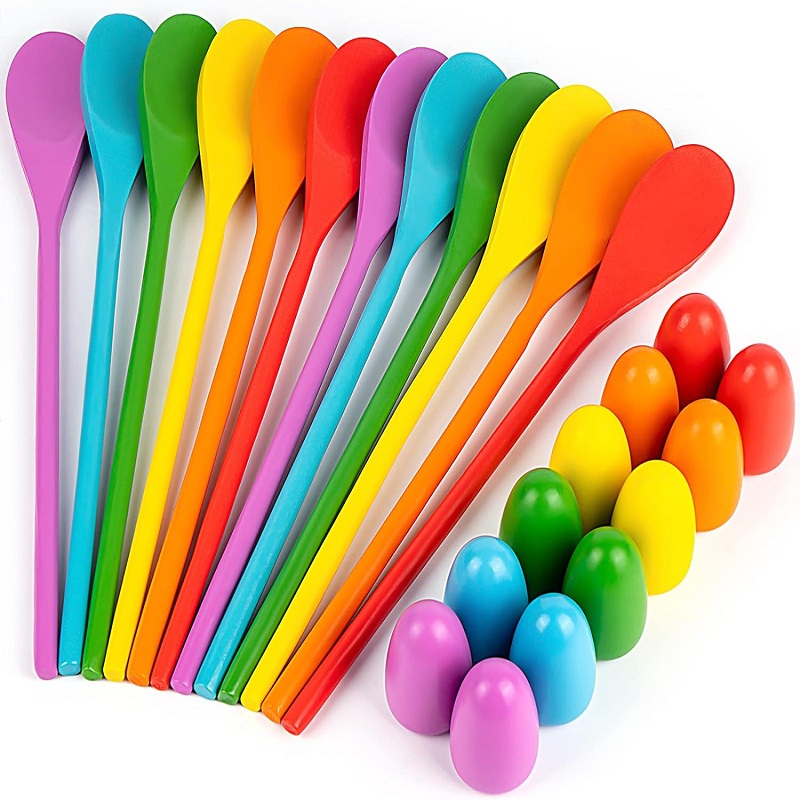 6Pcs Wooden Egg Spoon Race Gam - Outdoor Hunting Games For Kids review and price