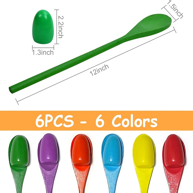 6Pcs Wooden Egg Spoon Race Gam - Outdoor Hunting Games For Kids review and price