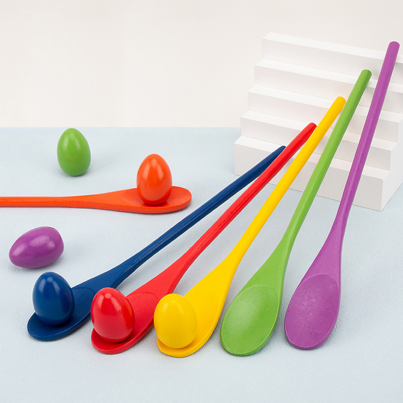 6Pcs Wooden Egg Spoon Race Gam - Outdoor Hunting Games For Kids review and price