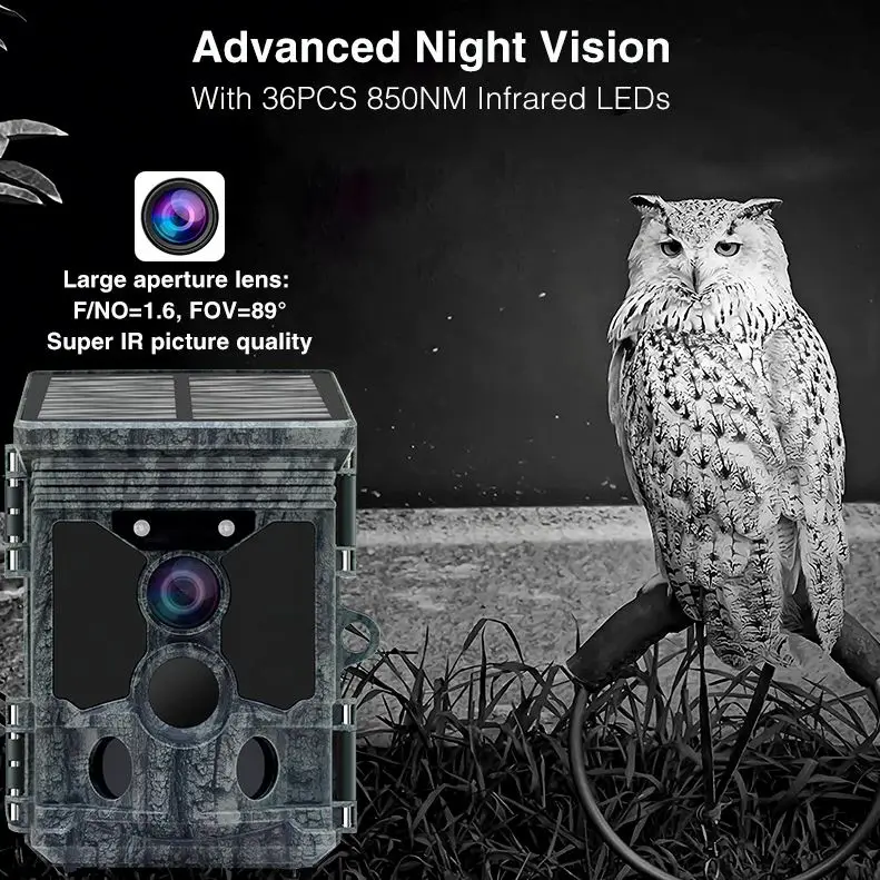 New Technology 4K Solar Panel  - Outdoor Hunting Video Camera review and price